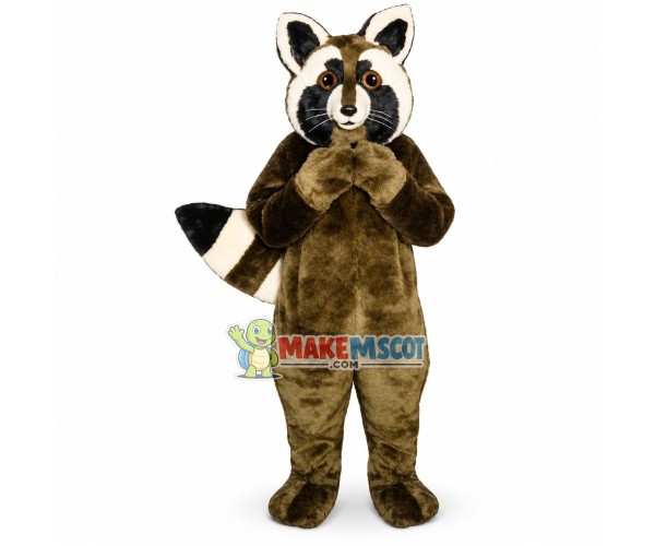 Timid Brown Raccoon Mascot Costume Timid Brown Raccoon Mascot Costume
