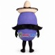 Halloween Purple Egg Man With Hat Mascot Costume
