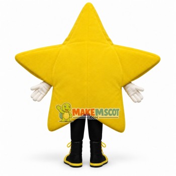 Funny Cartoon Five-pointed Star With Red Bow Mascot Costume Funny Cartoon Five-pointed Star With Red Bow Mascot Costume