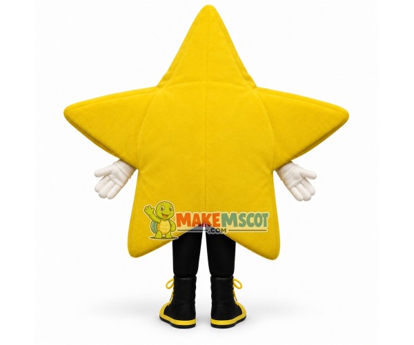 Funny Cartoon Five-pointed Star With Red Bow Mascot Costume Funny Cartoon Five-pointed Star With Red Bow Mascot Costume