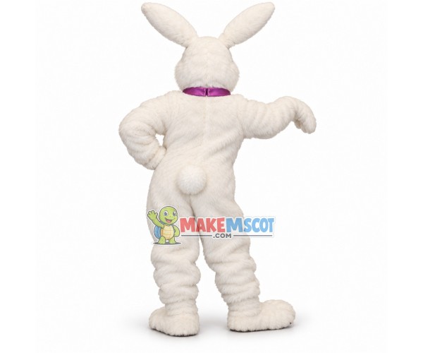 Content Furry Rabbit With Purple Bow Mascot Costume Content Furry Rabbit With Purple Bow Mascot Costume