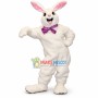 Content Furry Rabbit With Purple Bow Mascot Costume