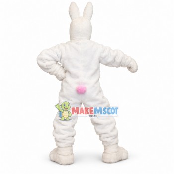 Serious White Learning Rabbit Mascot Costume Serious White Learning Rabbit Mascot Costume