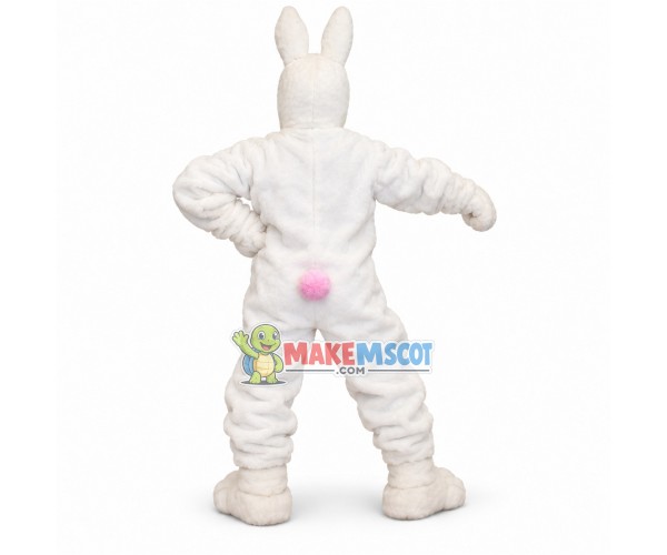 Serious White Learning Rabbit Mascot Costume Serious White Learning Rabbit Mascot Costume