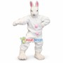 Serious White Learning Rabbit Mascot Costume