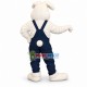 Pleased Rabbit In the Printed Overalls Mascot Costume Pleased Rabbit In the Printed Overalls Mascot Costume