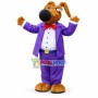 Kind Dog Wearing Purple Suit Mascot Costume