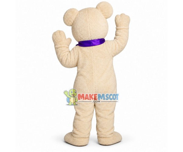 Likable White Teddy Bear Mascot Costume Likable White Teddy Bear Mascot Costume