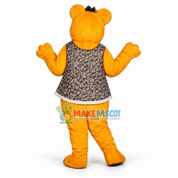 Yellow Bear In the Flower Vest Mascot Costume