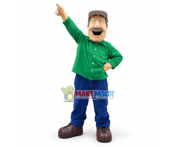 Grandpa Doing Morning Exercises Mascot Costume Grandpa Doing Morning Exercises Mascot Costume