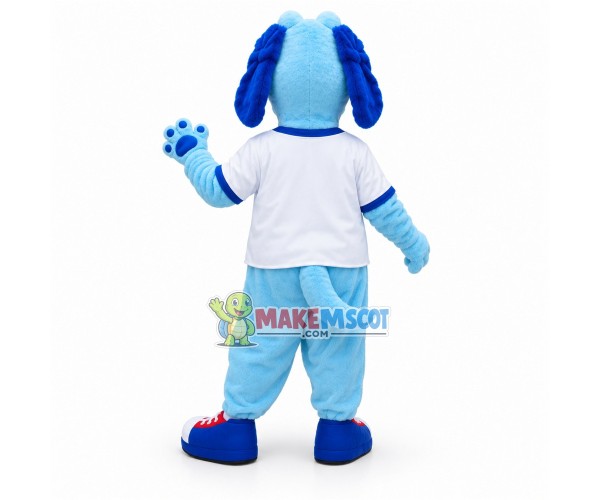 Stunned Blue Sport Dog Mascot Costume Stunned Blue Sport Dog Mascot Costume