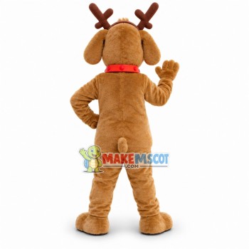 Christmas Dog Wearing Elk Headband Mascot Costume