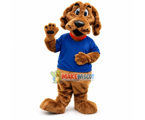 Team Member Brown Dog Mascot Costume Team Member Brown Dog Mascot Costume
