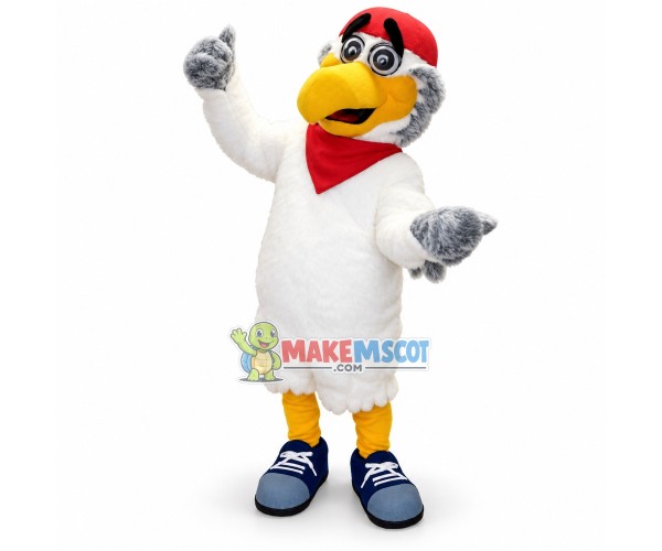 College White Plush Woodpecker Mascot Costume College White Plush Woodpecker Mascot Costume