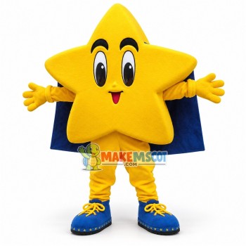 Bright Yellow Star Mascot Costume for Adult Bright Yellow Star Mascot Costume for Adult