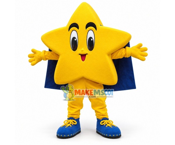 Bright Yellow Star Mascot Costume for Adult