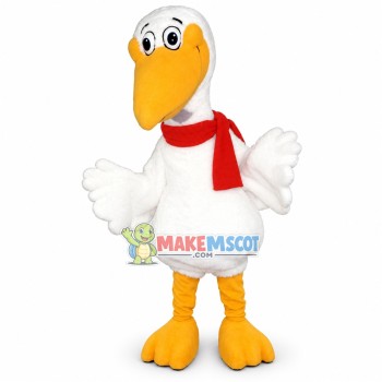 Winter Bird With Red Scarf Mascot Costume Winter Bird With Red Scarf Mascot Costume