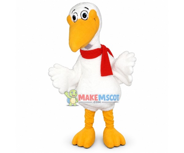 Winter Bird With Red Scarf Mascot Costume Winter Bird With Red Scarf Mascot Costume