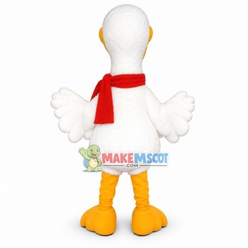 Winter Bird With Red Scarf Mascot Costume Winter Bird With Red Scarf Mascot Costume