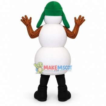Evil Snowman Wearing Warm Hat Mascot Costume Evil Snowman Wearing Warm Hat Mascot Costume