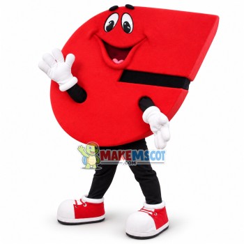 Conspicuous Red Sign Cartoon Mascot Costume Conspicuous Red Sign Cartoon Mascot Costume