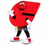 Conspicuous Red Sign Cartoon Mascot Costume