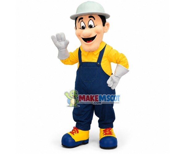 Survey Expert Wearing Hard Hat Mascot Costume