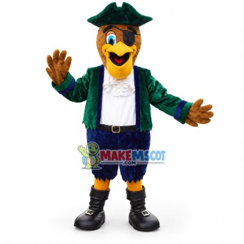 Principled One-eyed Eagle Pirate Mascot Costume