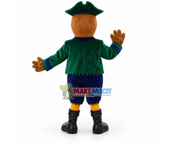 Principled One-eyed Eagle Pirate Mascot Costume Principled One-eyed Eagle Pirate Mascot Costume