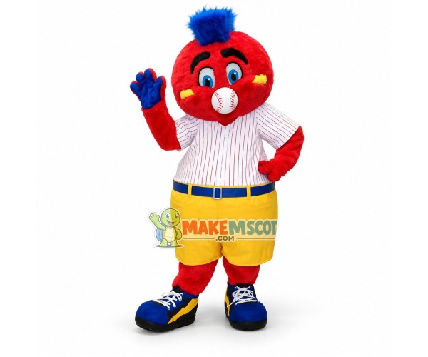 Baseball Coach Red Plush Doll Mascot Costume