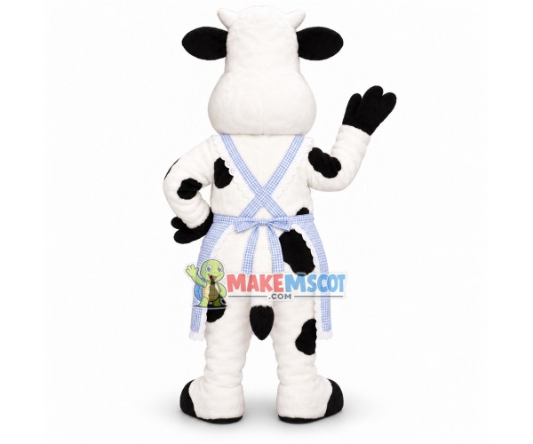 Cow Housewife In Apron Mascot Costume Cow Housewife In Apron Mascot Costume