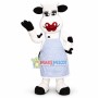 Cow Housewife In Apron Mascot Costume