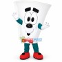 Adult Cartoon White Coffee Cup Mascot Costume