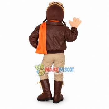 Pilot Wearing Warm Jacket Mascot Costume Pilot Wearing Warm Jacket Mascot Costume