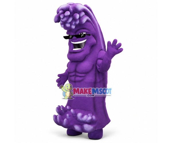 Purple Wave Doll With Sunglasses Mascot Costume