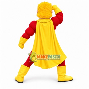 Excited Muscle Hero Mascot Costume Excited Muscle Hero Mascot Costume