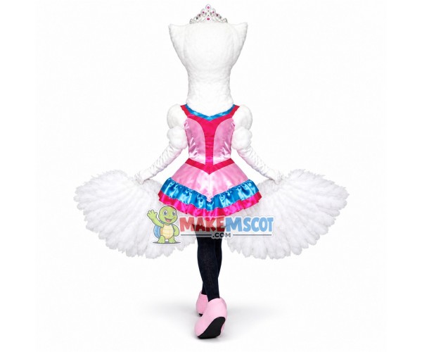 Elegant Dancer White Bird Mascot Costume Elegant Dancer White Bird Mascot Costume