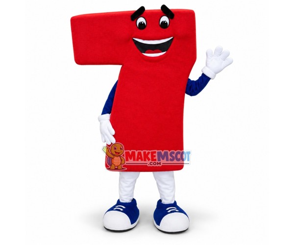 Cartoon Red Number Seven Model Mascot Costume Cartoon Red Number Seven Model Mascot Costume