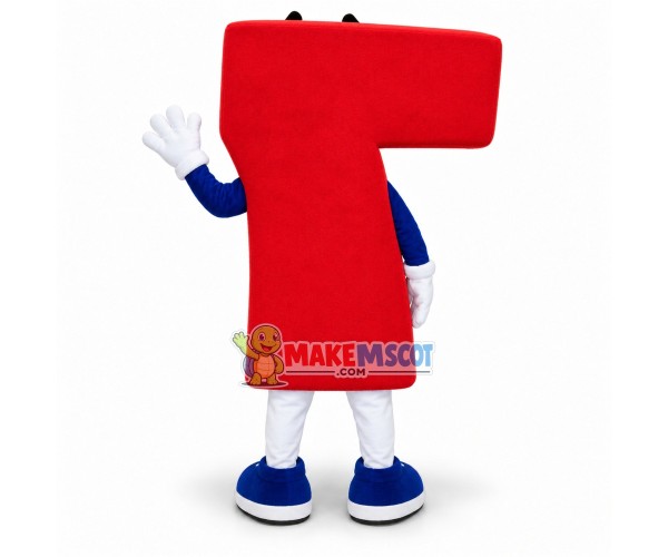 Cartoon Red Number Seven Model Mascot Costume Cartoon Red Number Seven Model Mascot Costume