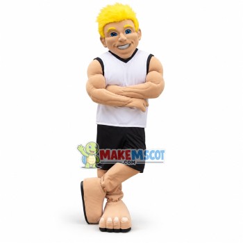 Muscular Blonde Boxer Mascot Costume Muscular Blonde Boxer Mascot Costume