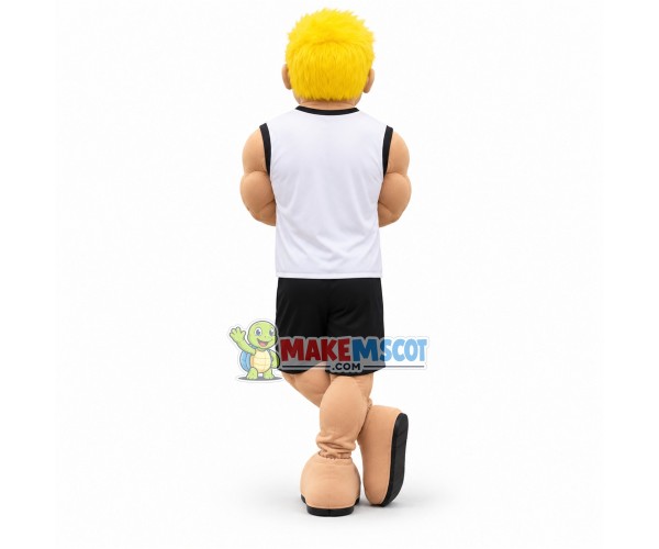 Muscular Blonde Boxer Mascot Costume