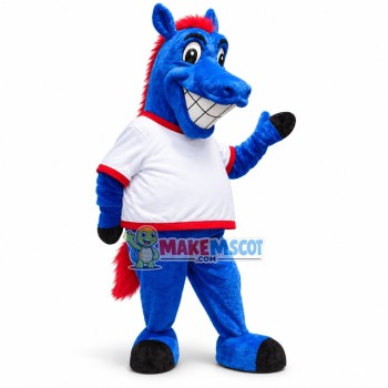 Hilarious Blue Horse Sport Mascot Costume Hilarious Blue Horse Sport Mascot Costume