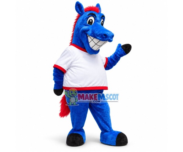 Hilarious Blue Horse Sport Mascot Costume