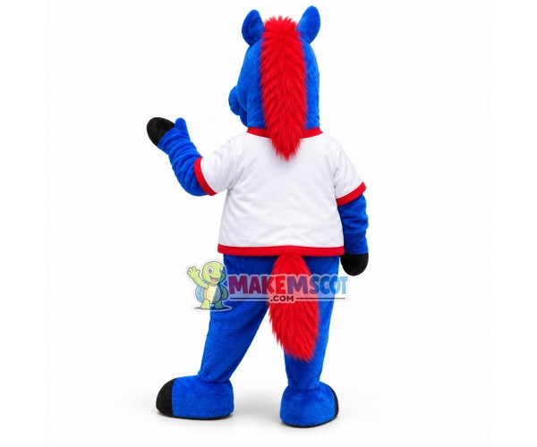 Hilarious Blue Horse Sport Mascot Costume Hilarious Blue Horse Sport Mascot Costume