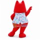 Red Turbo Monster In Vest Mascot Costume Red Turbo Monster In Vest Mascot Costume