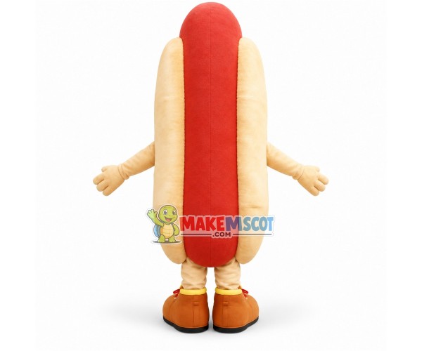 Horrified Cartoon Hot Dog Mascot Costume Horrified Cartoon Hot Dog Mascot Costume
