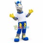 Checkered Horse of Motorcycle Race Mascot Costume