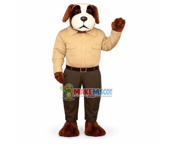 Government Official Brown Dog Mascot Costume Government Official Brown Dog Mascot Costume
