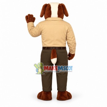 Government Official Brown Dog Mascot Costume
