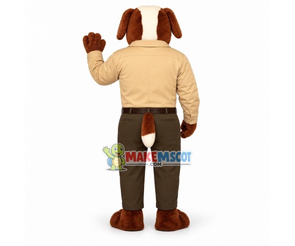 Government Official Brown Dog Mascot Costume Government Official Brown Dog Mascot Costume